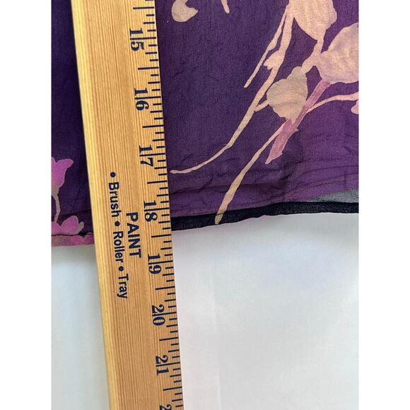 Cynthia Steffe Black Floral 100% Silk Summer Dressy Skirt - Size 6 - Picture 5 of 7